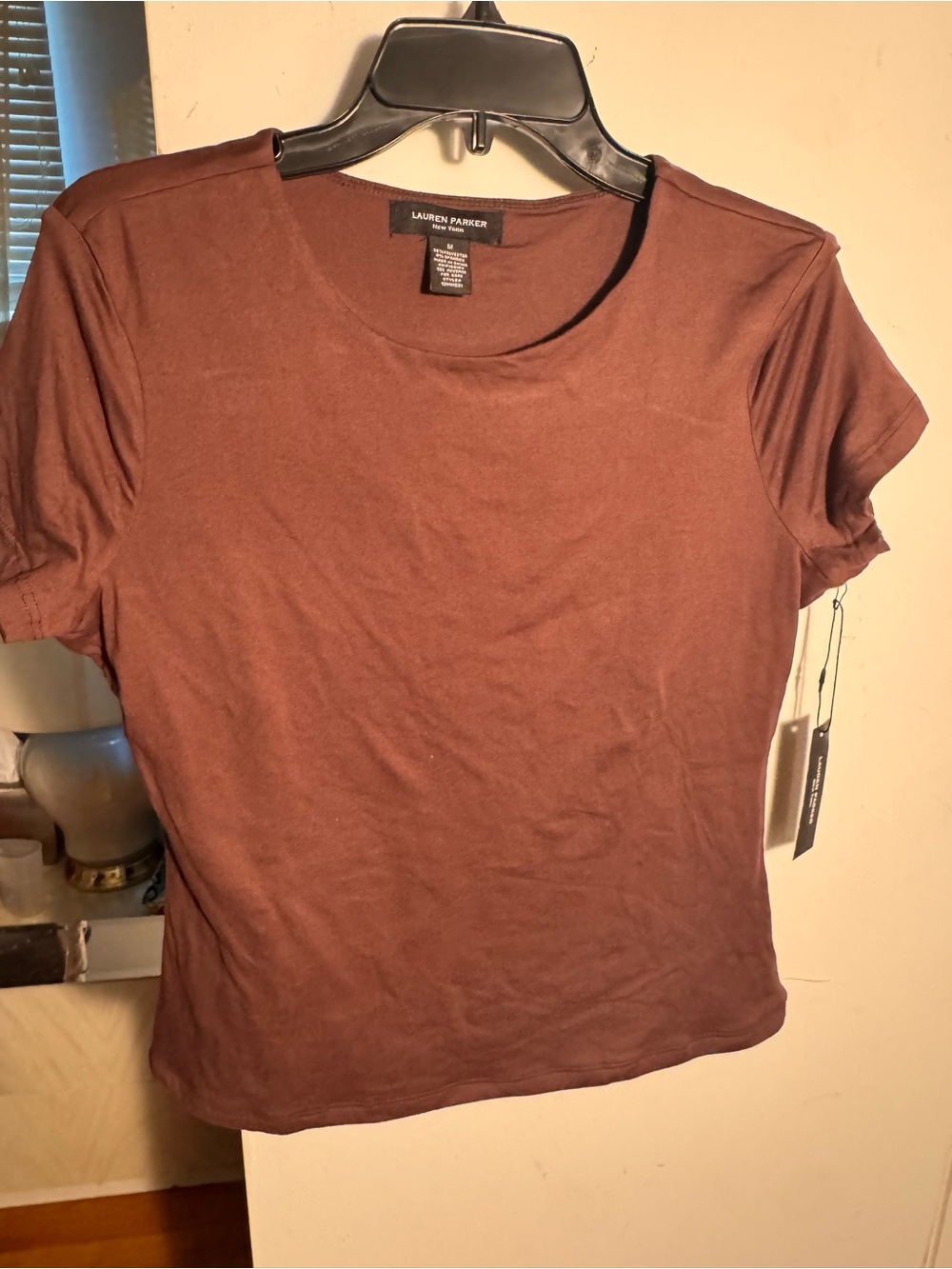 Women’s Crew Neck Short Sleeve Top - Brown